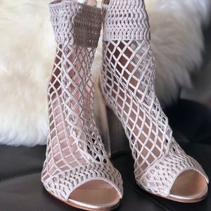 Rachel Zoe Gold Mesh Cage Open Toe Sandal